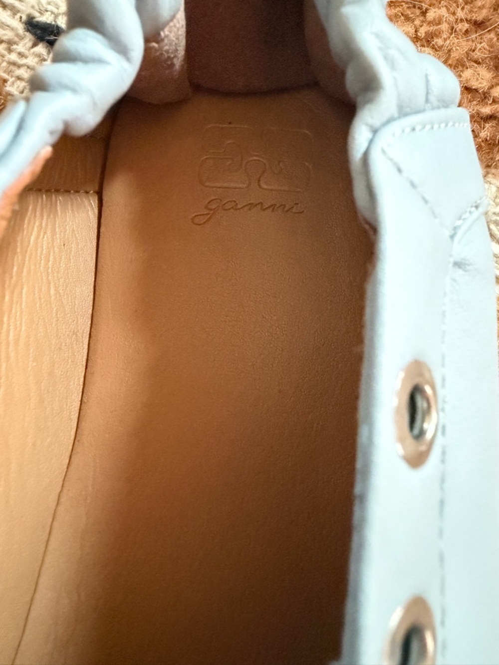 Ganni Light Blue Lace-Up Ballerina Flats - Picture 5 of 5